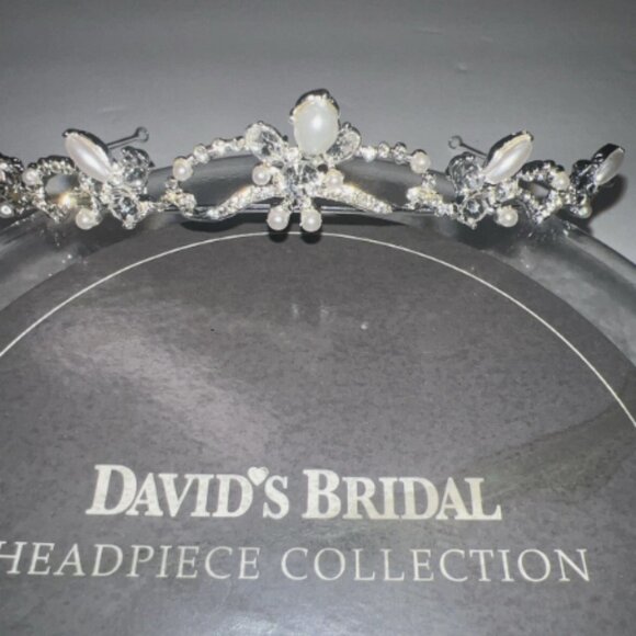 Pearl Swarovski Crystal Bridal Tiara 925 Silver Head Piece - Picture 1 of 5